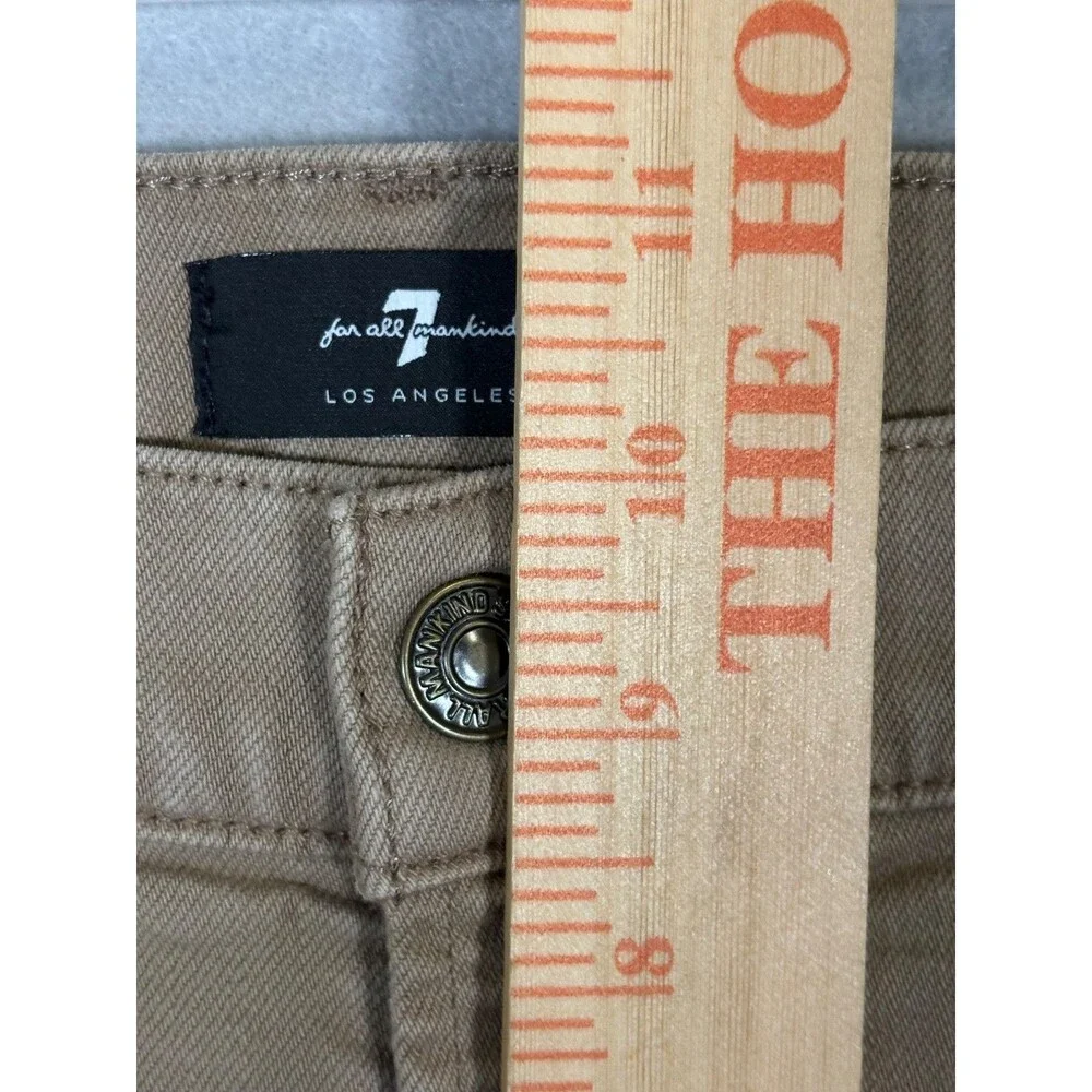 7 For All Mankind Slimmy Jeans Mens 34x29 Khaki Slim Stretch Denim Pants